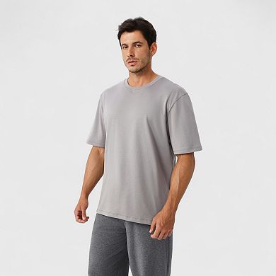 Men's Oversized Fit Short Sleeve T-Shirt with Drop Shoulders and Relaxed Silhouette