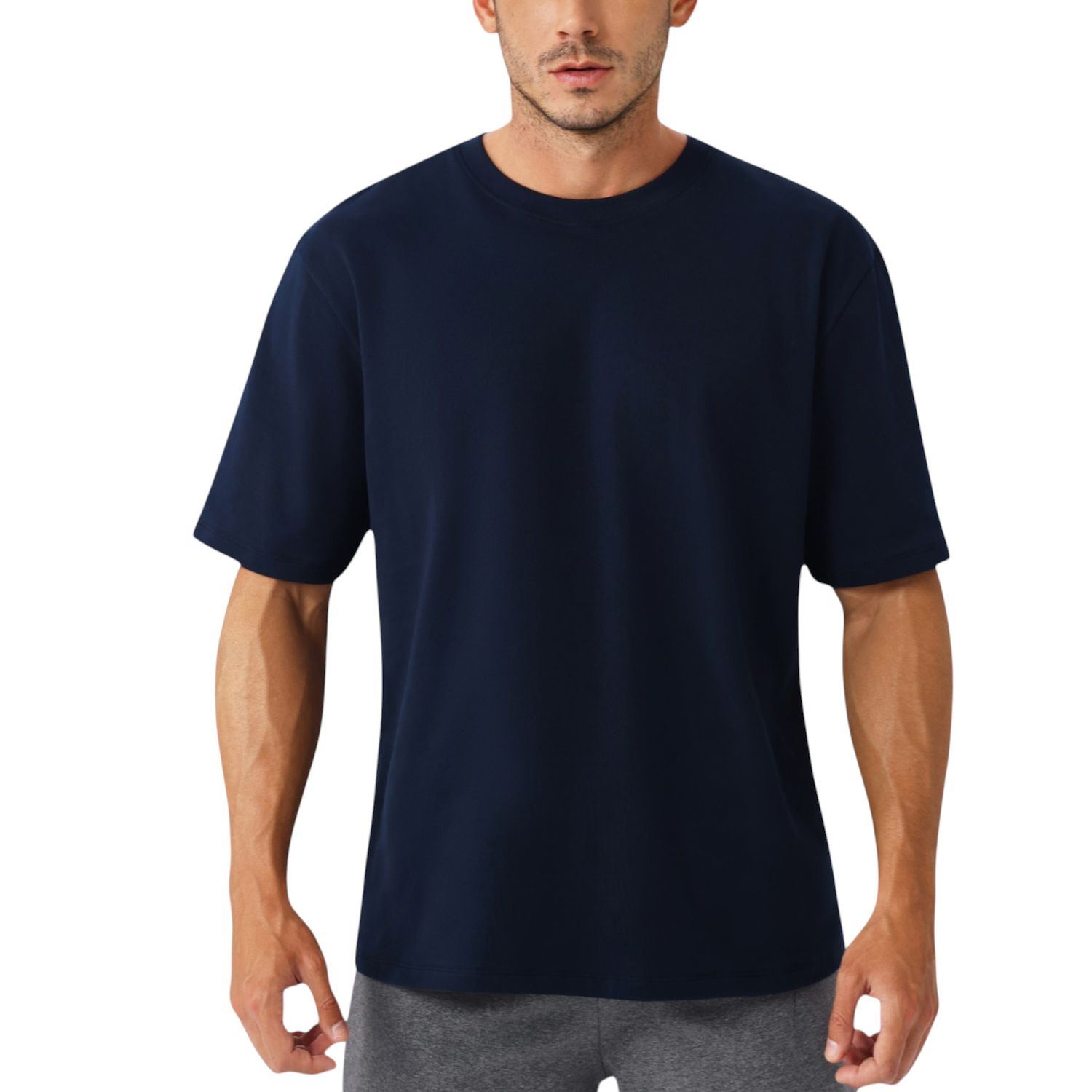 Men's Oversized Fit Short Sleeve T-Shirt with Drop Shoulders and