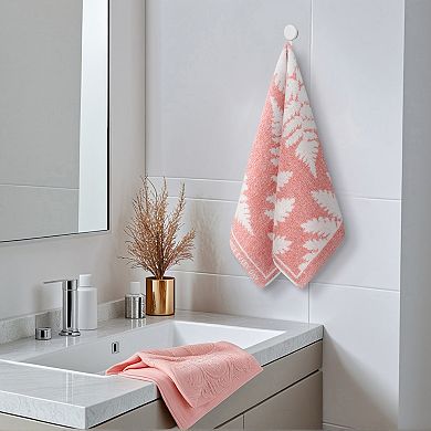 3Pcs Leaves Pattern Hand Towels and Chenille Hanging Bathroom Hand Towels with Loop 6"x15"&13"x29"