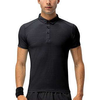 Men's Athletic Fit Polo Shirt with Short Sleeves and Three-Button Placket