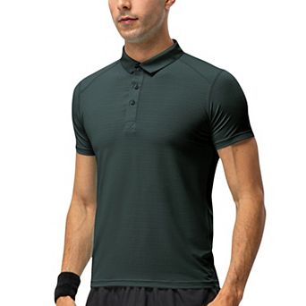 Men's Athletic Fit Polo Shirt with Short Sleeves and Three-Button Placket