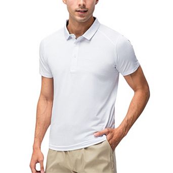 Men's Athletic Fit Polo Shirt with Short Sleeves and Three-Button Placket