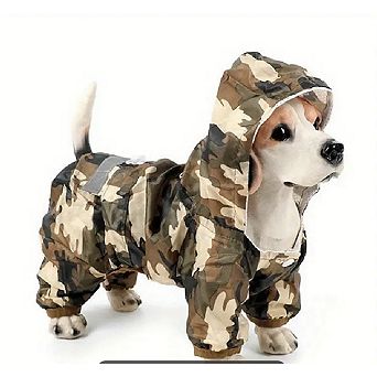 Camouflage Reflective Waterproof Pet Raincoat