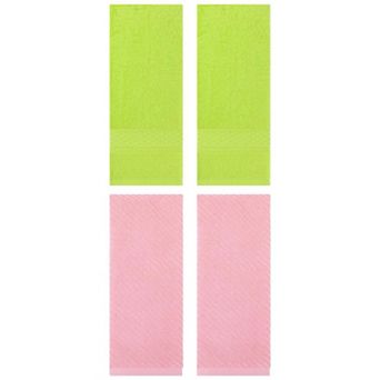 4 pc Cotton Textured Hand Towels Set, Comfort and Absorbent Towels for Home Decor 13"x30"&14"x30"