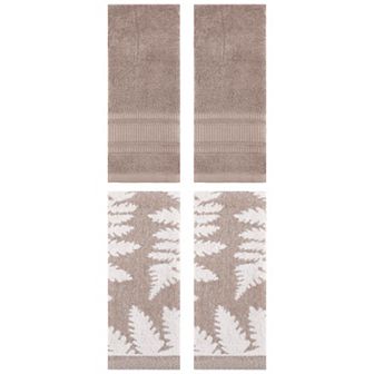 4 pc Decorative Hand Towel Set, Cotton Soft Absorbent Towels for Bathroom, Hand, Face 13"x29"