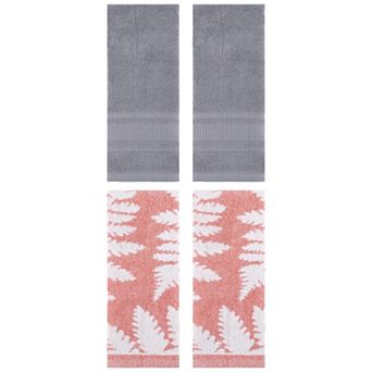 4 pc Decorative Hand Towel Set, Cotton Soft Absorbent Towels for Bathroom, Hand, Face 13"x29"