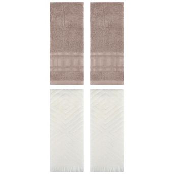 4 pc Cotton Hand Towels Set, Soft and Absorbent Hand Towels for Bathroom, Hand, Face 13"x29"