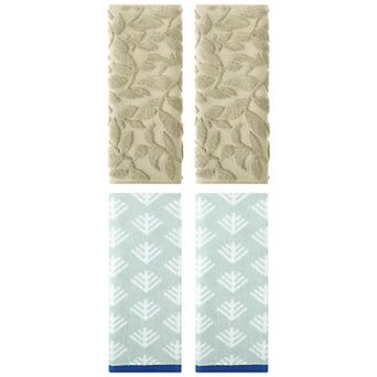 4 pc Cute Pattern Cotton Hand Towel Set, Soft Absorbent Hand Towels for Bathroom, Home Decor 14"x30"