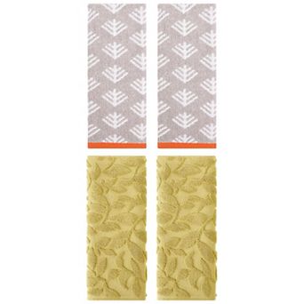 4 pc Cute Pattern Cotton Hand Towel Set, Soft Absorbent Hand Towels for Bathroom, Home Decor 14"x30"