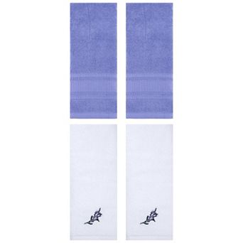 4 pc Cotton Hand Towel Set, Soft Absorbent Decorative Hand Towels for Bathroom 13"x29"