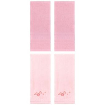 4 pc Cotton Hand Towel Set, Soft Absorbent Decorative Hand Towels for Bathroom 13"x29"