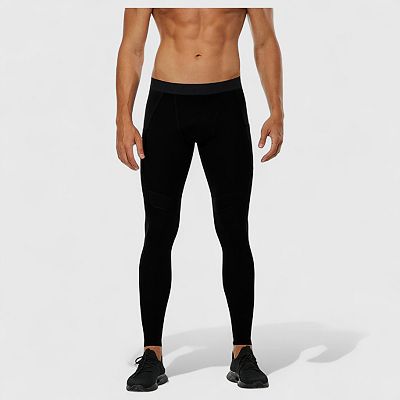 Men's Compression Leggings with Wide Waistband and Side Pocket for