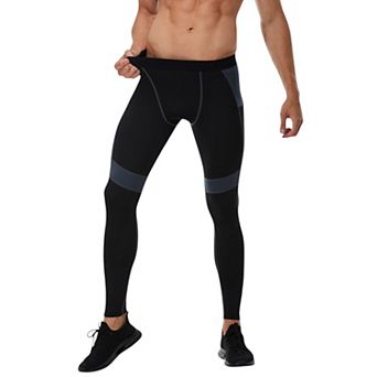 Men's Compression Leggings with Wide Waistband and Side Pocket for Training and Performance