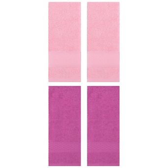 4 pc Cotton Textured Hand Towels Set, Comfort and Absorbent Towels for Bathroom 13"x30"&14"x30"