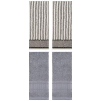 4 pc Bathroom Hand Towels, Soft Absorbent Hand Towel Set for Bathroom, Hand, Face 13"x29"