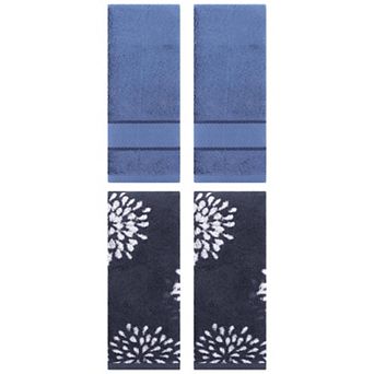 4 pc Absorbent Soft Decorative Hand Towel Set, Comfort and Quick Drying Towels for Bathroom 14"x30"