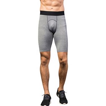 Men's Padded Compression Cycling Shorts with Wide Waistband and Mid-Thigh Length
