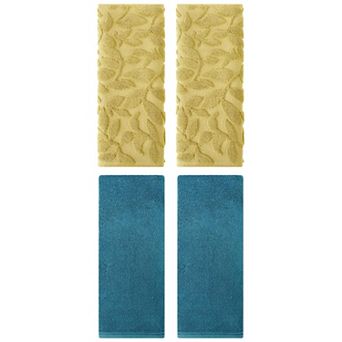 4 pc Cotton Hand Towels, Soft Absorbent Hand Towel Set, Face Towels for Bath Kitchen 13"x30"&14"x30"