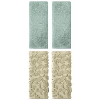 4 pc Cotton Hand Towels, Soft Absorbent Hand Towel Set, Face Towels for Bath Kitchen 13"x30"&14"x30"