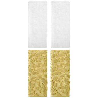 4 pc Cotton Hand Towels, Soft Absorbent Hand Towel Set, Face Towels for Bath Kitchen 13"x30"&14"x30"