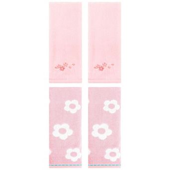 4 pc Cute Floral Hand Towels, 14"x30"&13"x29" Soft Absorbent Hand Towel Set for Bathroom, Home Decor