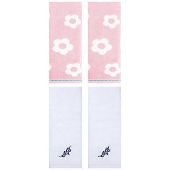 4 pc Cute Floral Hand Towels, 14"x30"&13"x29" Soft Absorbent Hand Towel Set for Bathroom, Home Decor