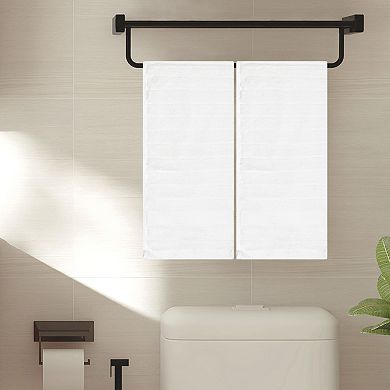 4Pcs Cotton Hand Towels, Striped Pattern Decorative Comfort Towel for Bathroom, Travel 14"x30"