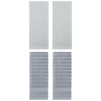 4 pc Cotton Hand Towels, Striped Pattern Decorative Comfort Towel for Bathroom, Travel 14"x30"