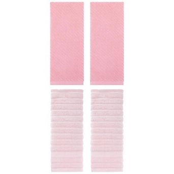 4 pc Cotton Hand Towels, Striped Pattern Decorative Comfort Towel for Bathroom, Travel 14"x30"