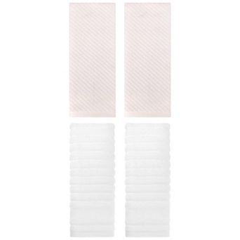 4 pc Cotton Hand Towels, Striped Pattern Decorative Comfort Towel for Bathroom, Travel 14"x30"