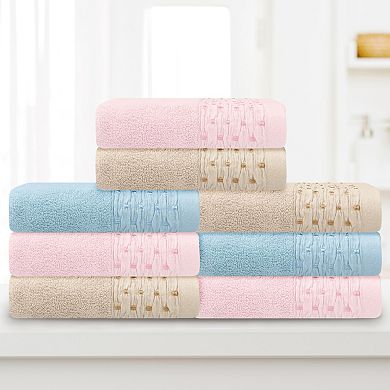 4Pcs Embroidery Pattern and Embroidery Pattern Hand Towels Set, Cotton Comfortable Towels 14"x30"
