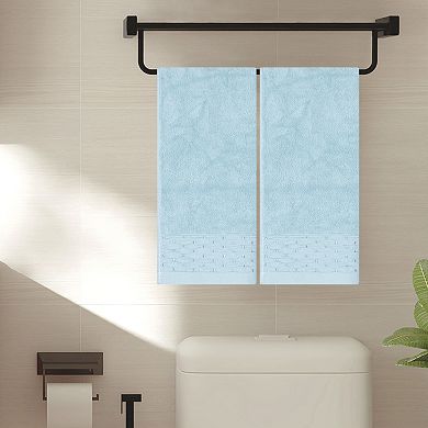4Pcs Embroidery Pattern and Embroidery Pattern Hand Towels Set, Cotton Comfortable Towels 14"x30"