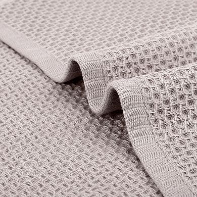 4Pcs Cotton Hand Towel Set, Waffle and Geometric Pattern Towels for Bathroom 13"x30"&13"x29"