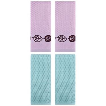 4 pc Cotton Hand Towel Set, Waffle Soft Hand Towels for Bathroom, Hotel and Spa 13"x30"&13"x29"