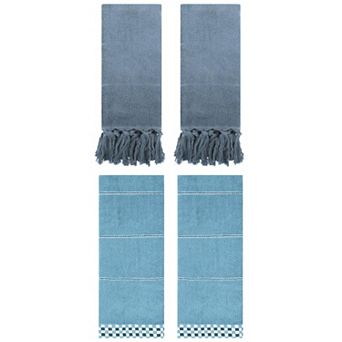 4 pc Decorative Turkish Hand Towels Set, Absorbent Soft Bath Towel Set 14"x30"