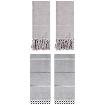 4 pc Decorative Turkish Hand Towels Set, Absorbent Soft Bath Towel Set 14"x30"