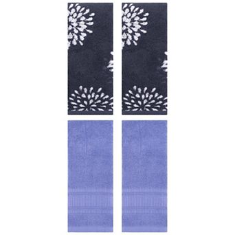 4 pc Cotton Absorbent Soft Decorative Hand Towel for Bathroom, Hand, Face 14"x30"&13"x29"