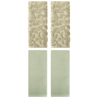 4 pc Cotton Hand Towel Set, Turkish Absorbent Soft Hand Towel for Bathroom, Kitchen 13"x30"&14"x30"