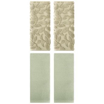4 pc Cotton Hand Towel Set, Turkish Absorbent Soft Hand Towel for Bathroom, Kitchen 13"x30"&14"x30"