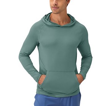 Men's Long Sleeve Pullover Hoodie with Front Kangaroo Pocket and Athletic Fit