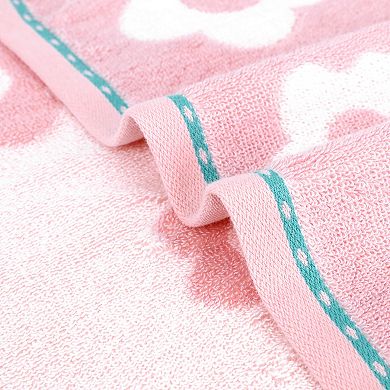 4Pcs Cute Floral and Jacquard Pattern Hand Towels Set, Cotton Soft Absorbent Hand Towels 14"x30"