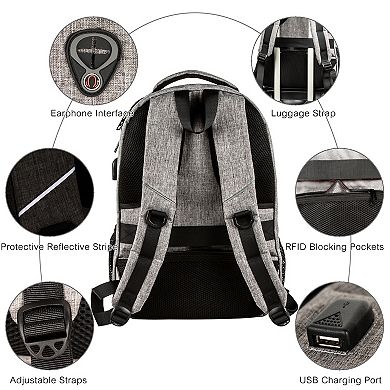 OPACK Travel Laptop Backpack with USB Charging and Anti-Theft Design