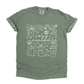 Cozy Season Coquette Icons - Womens Garment Dyed Tee