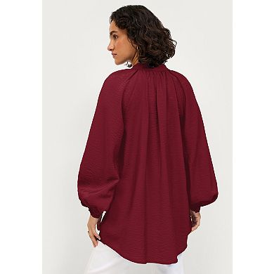 ellos Plus Size Notched V-Neck Tunic