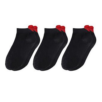 Women's Ankle Socks with Ribbed Heart-Shaped Heel Detail Soft Stretch Knit Comfort 3-Pack