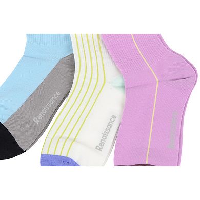 Renaissance Women Ankle Socks Set Featuring Colorblock, Cartoon Characters and Butterfly Prints