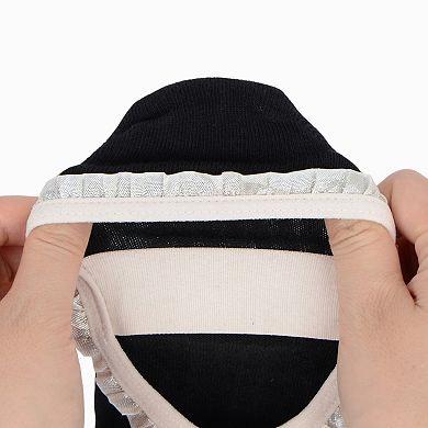 Women's Ballet Style Grip Socks with Ruffle Trim and Cross Strap Anti-Slip Sole Yoga and Pilates