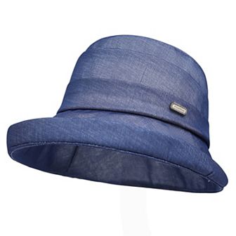 Women's Structured Bucket Hat with Pleated Band Design and Wide Brim for Everyday Sun Protection