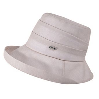 Women's Structured Bucket Hat with Pleated Band Design and Wide Brim for Everyday Sun Protection