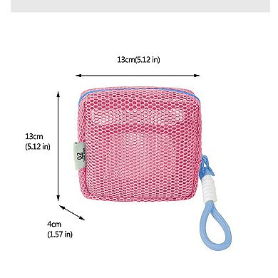 Women's Mesh Cosmetic Bag with Wrist Strap-Small Travel Organizer Pouch